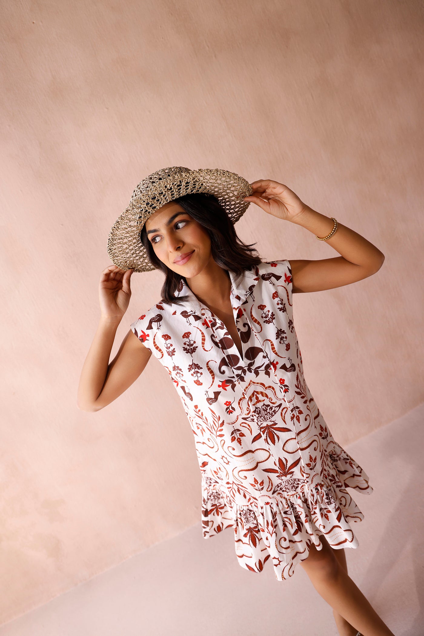 Ivory Bloom Mini Dress