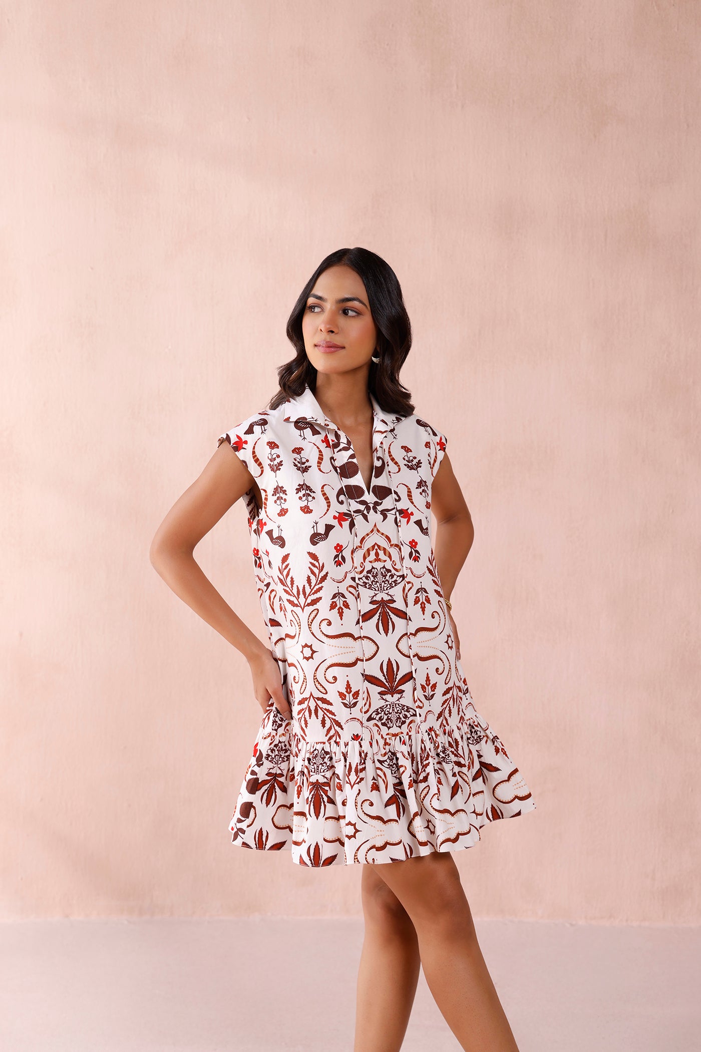 Ivory Bloom Mini Dress