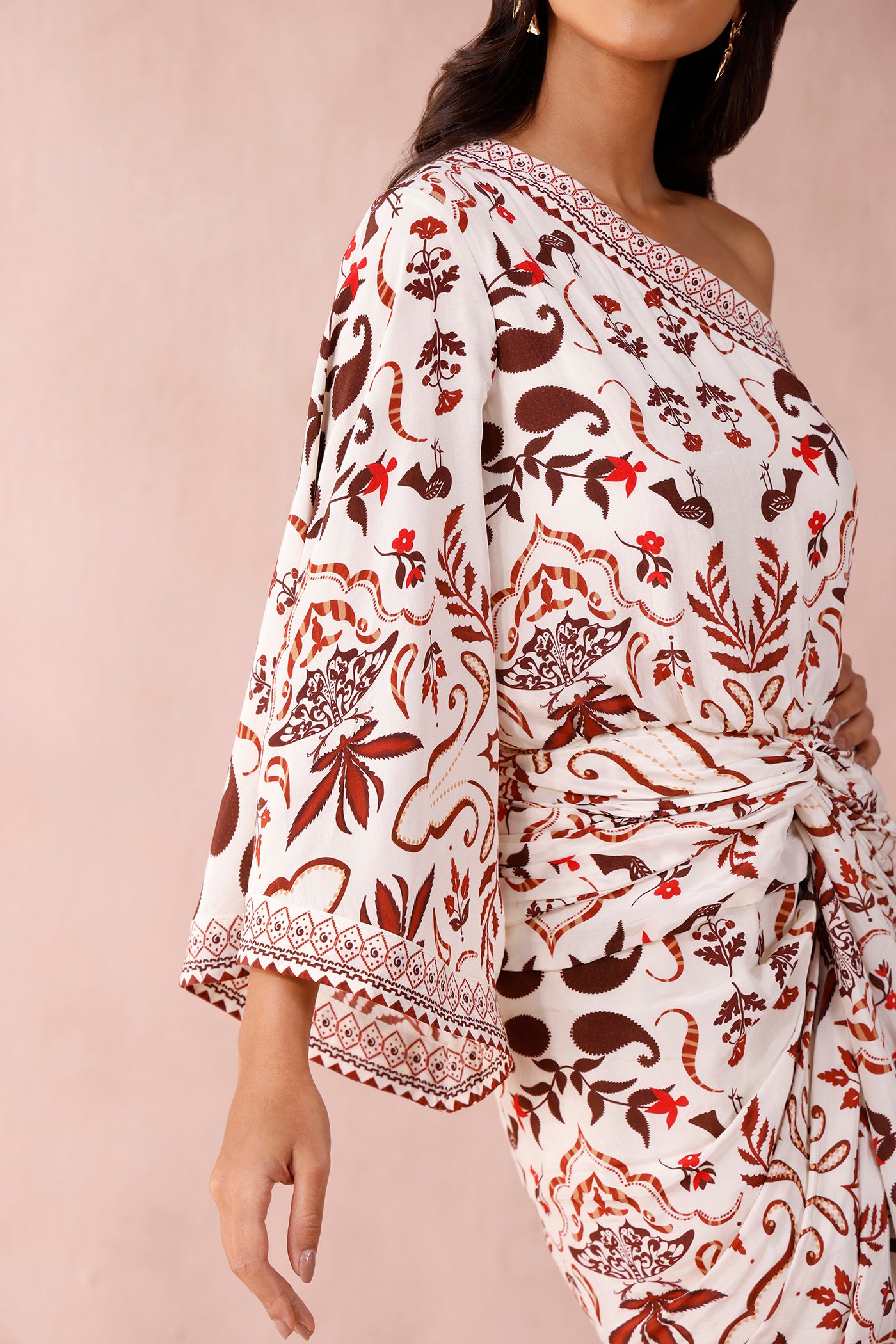 Ivory Bloom One Shoulder Dress