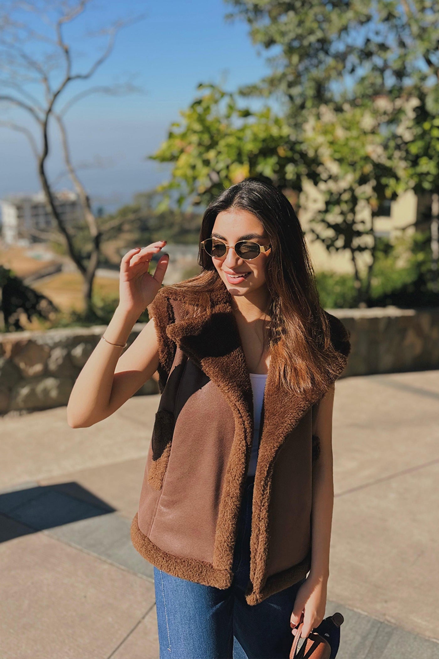 Rhea In Lydia Shearling Jacket