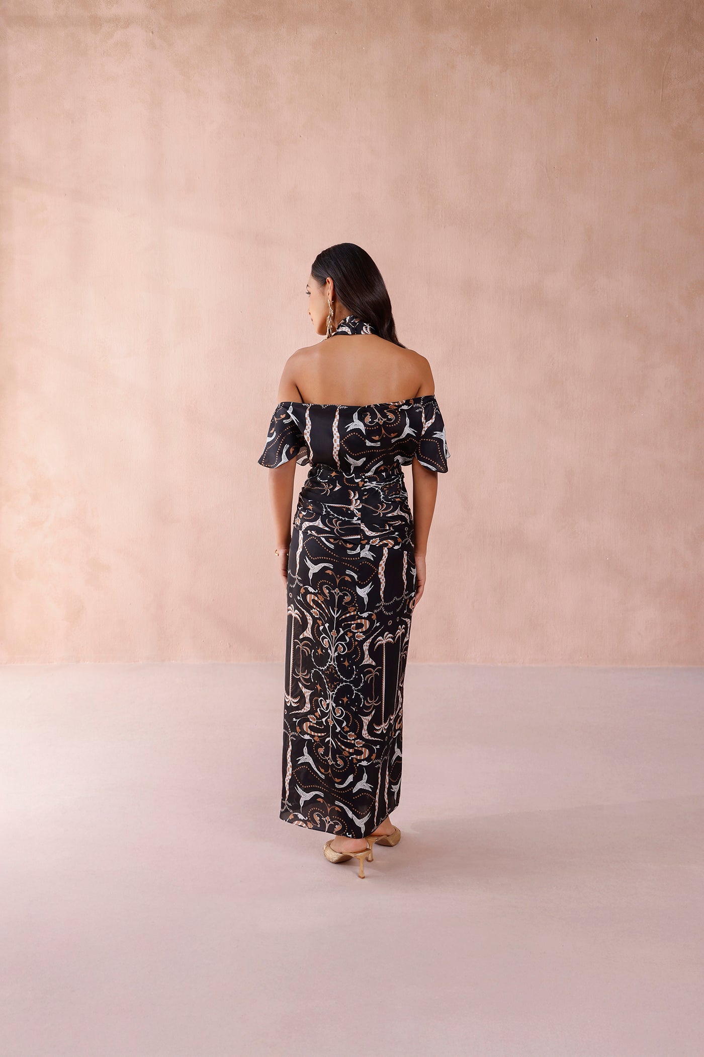 Twilight Silk Draped Dress