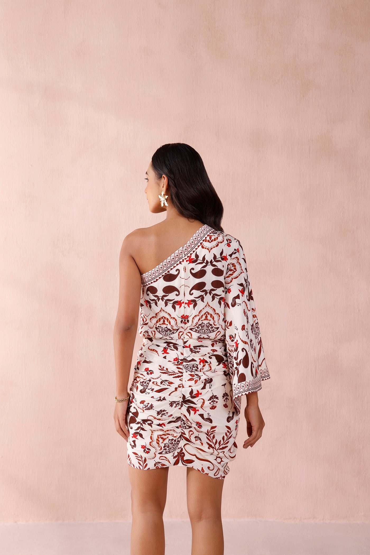 Ivory Bloom One Shoulder Dress