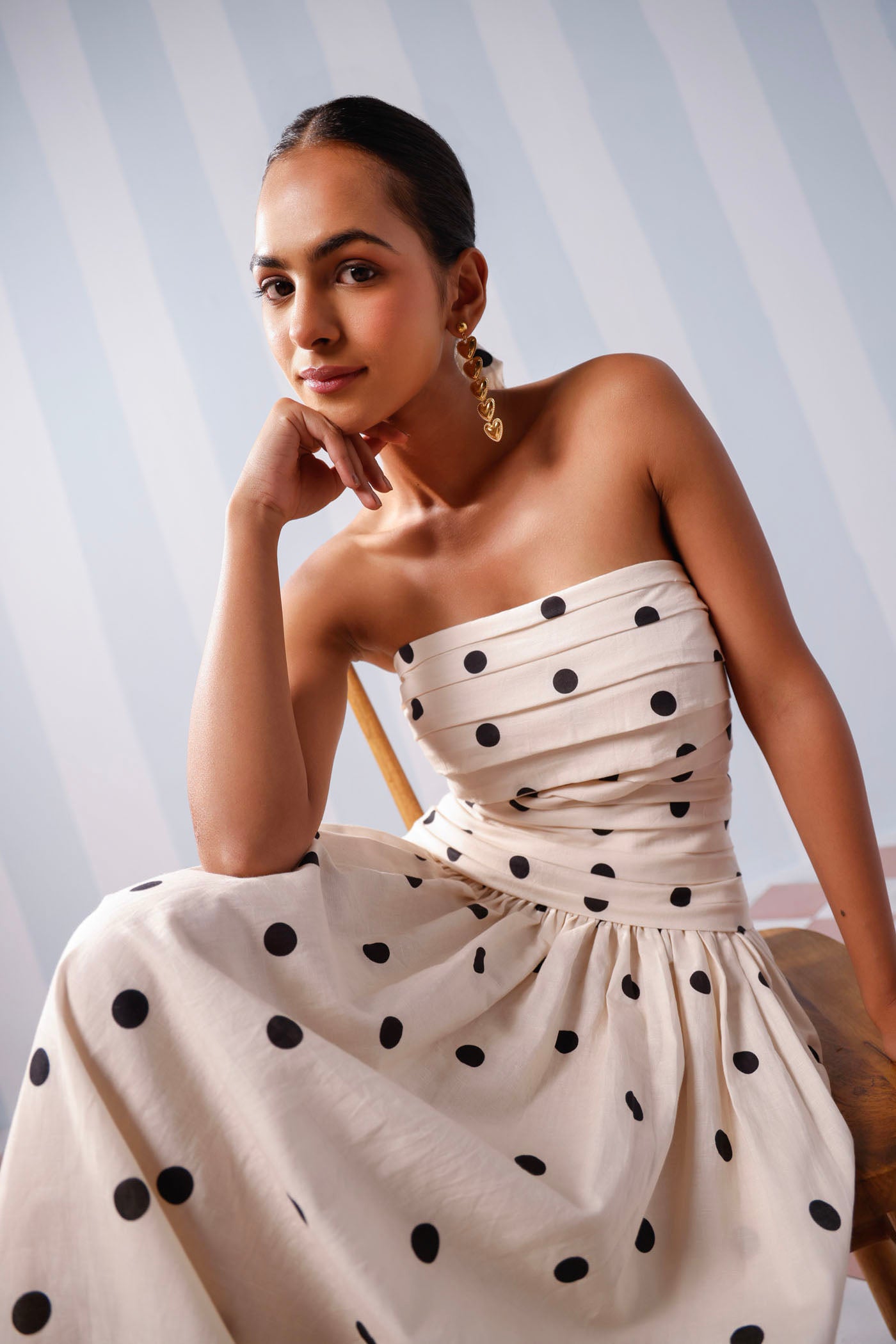 Isha Multani In Leia Strapless Dress