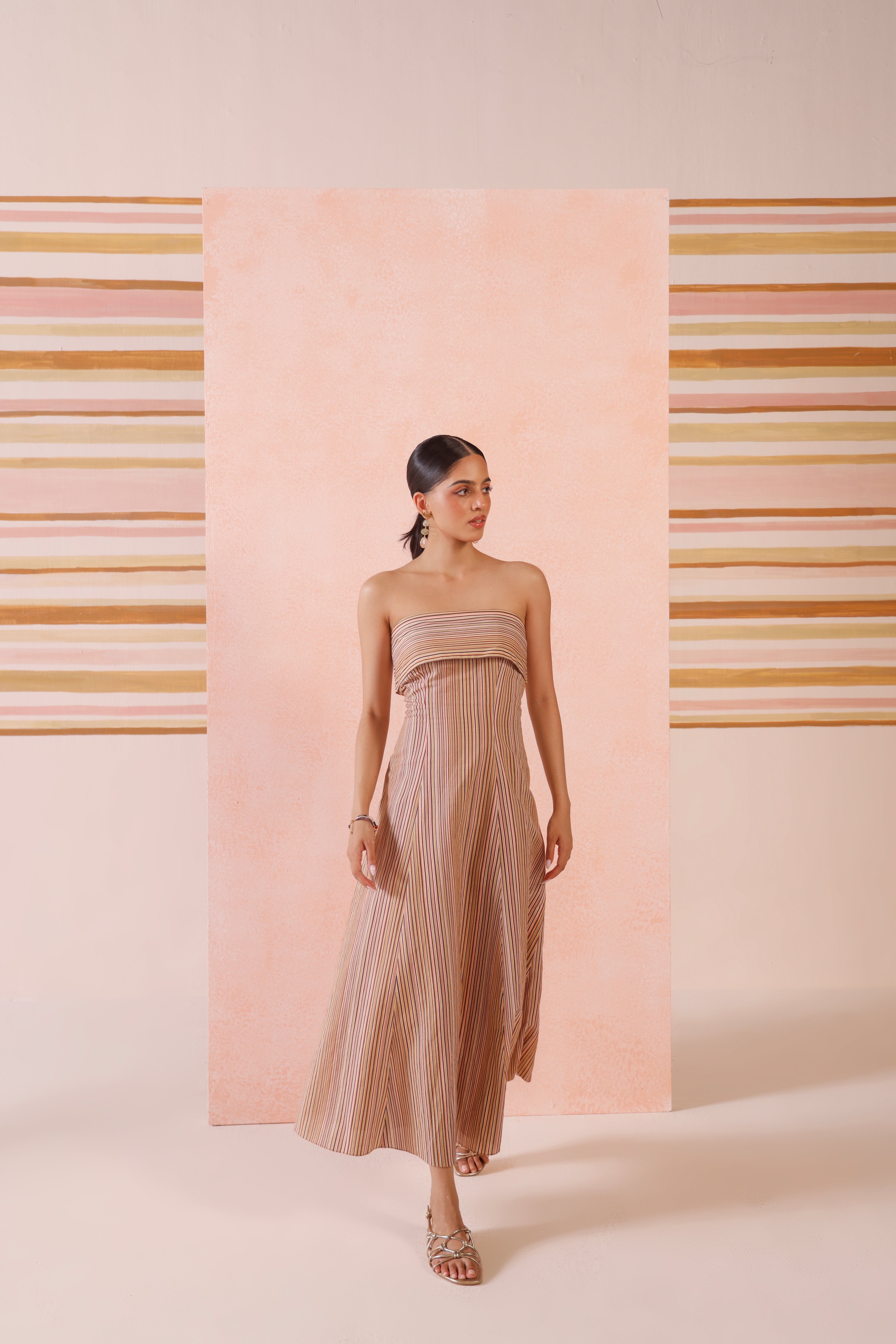 Aira Stripe Midi Dress