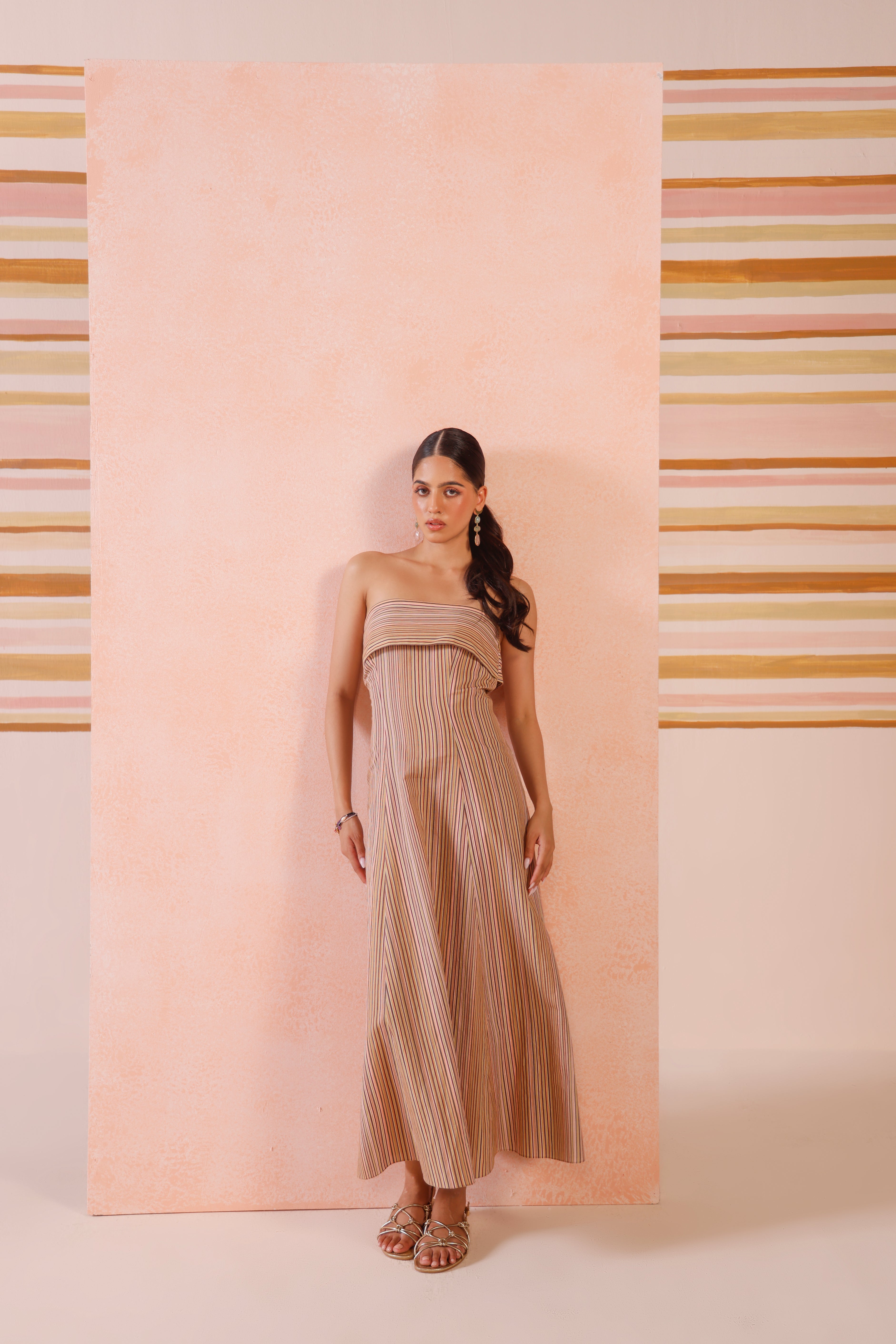 Aira Stripe Midi Dress