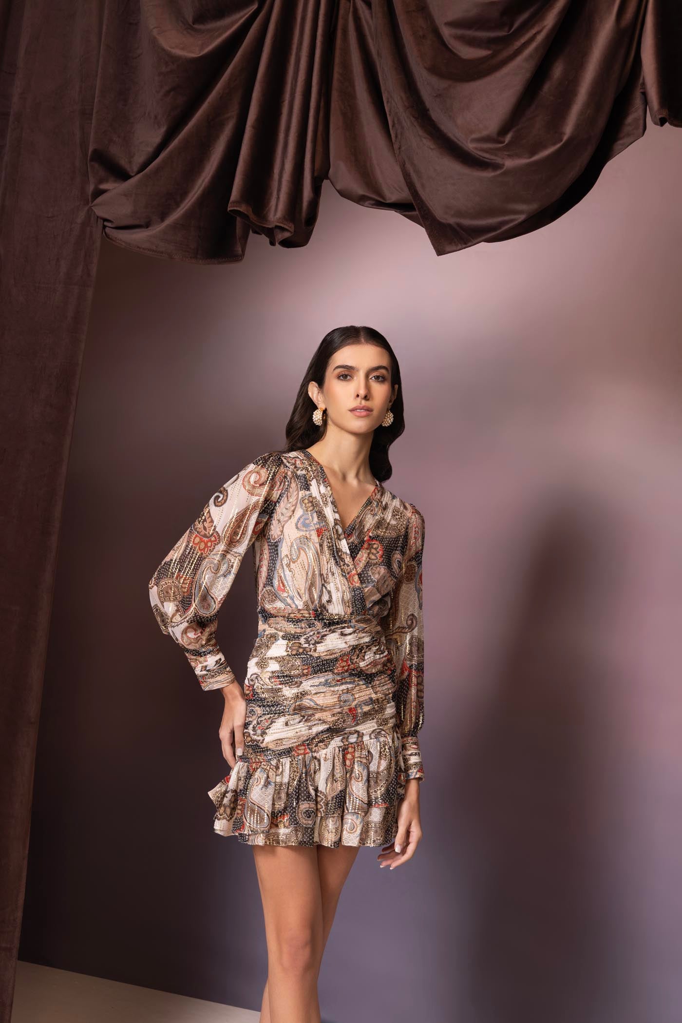 Verona Paisley Draped Dress