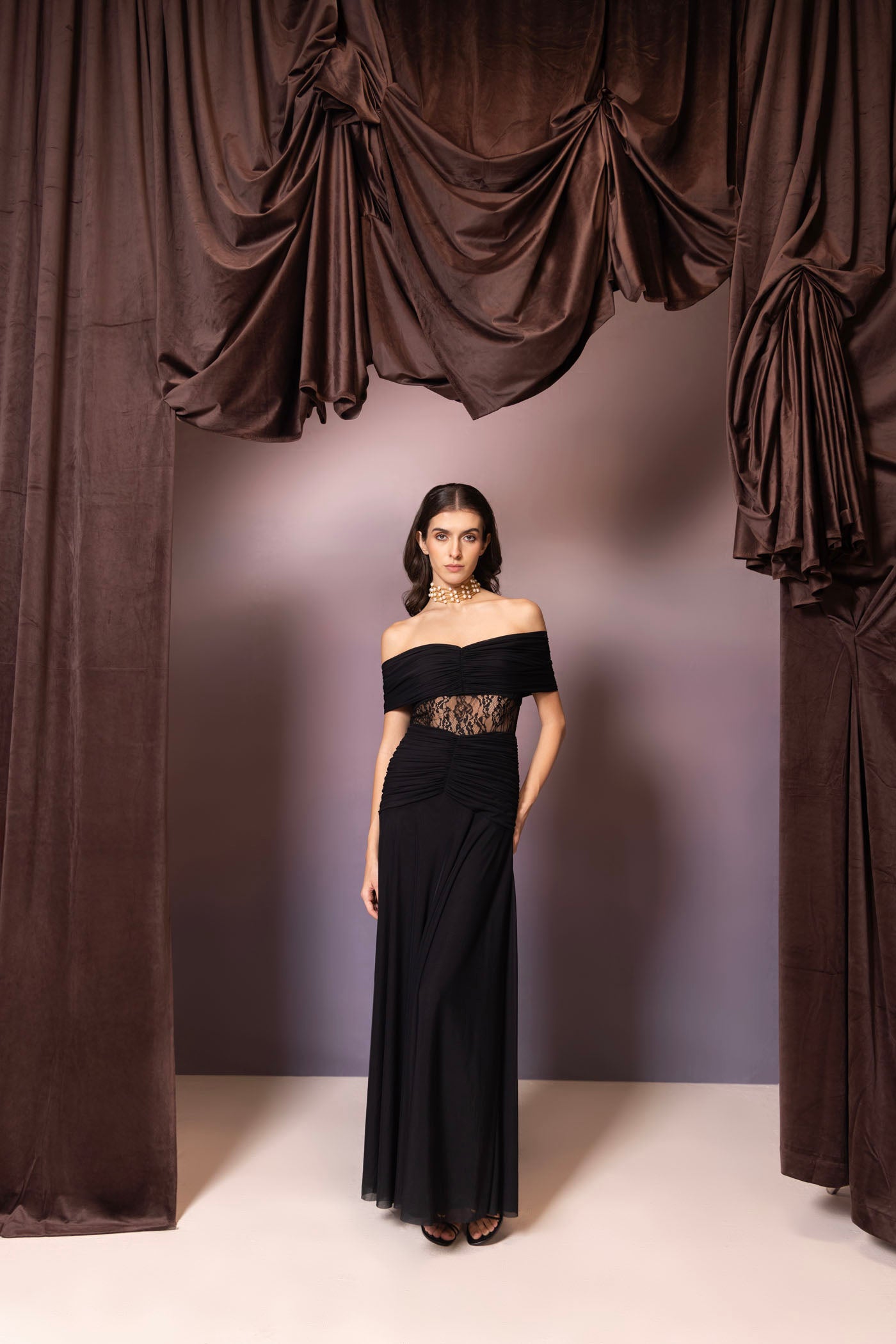 Evelyn Lace Maxi Dress