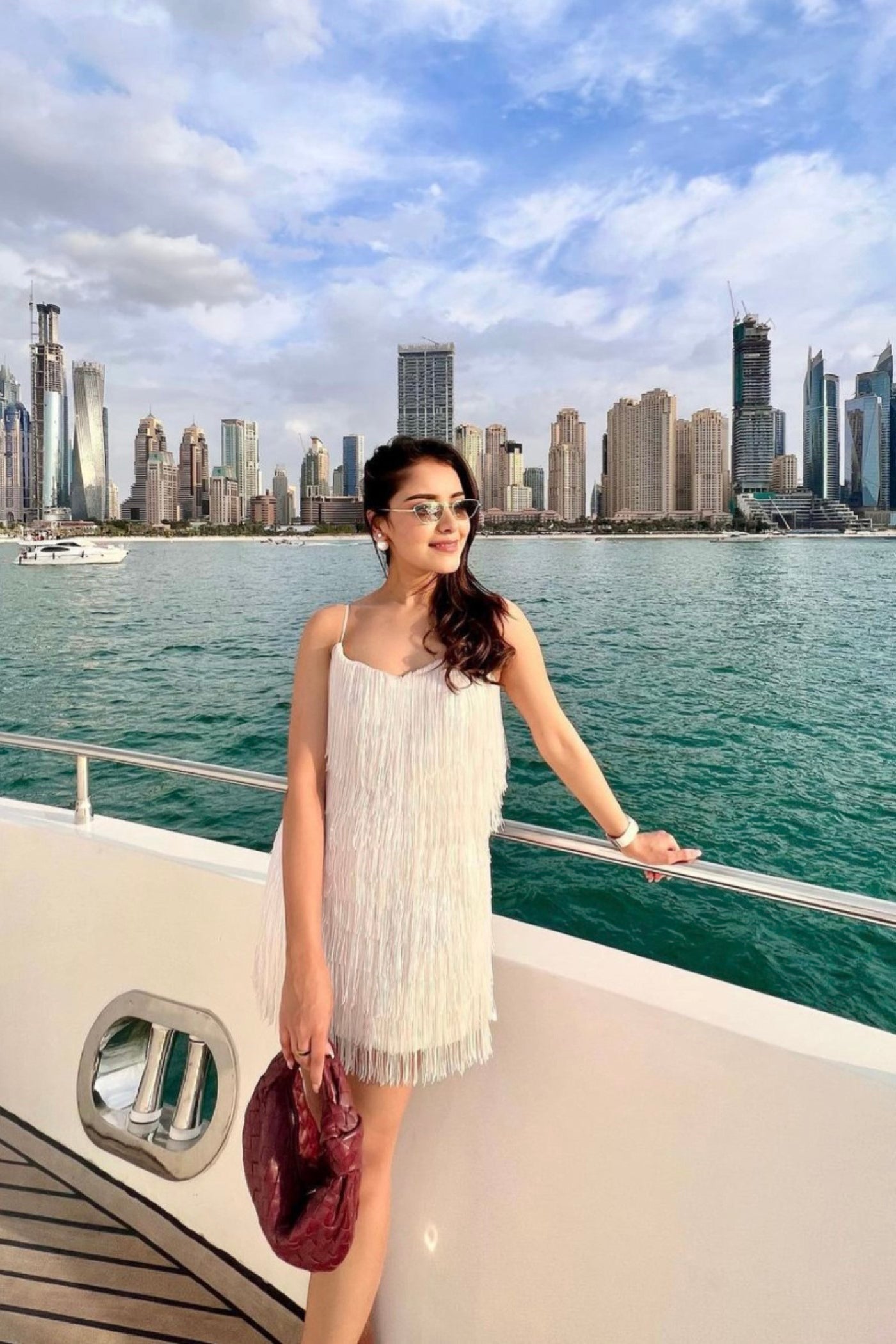 MARILYN WHITE FRINGE DRESS