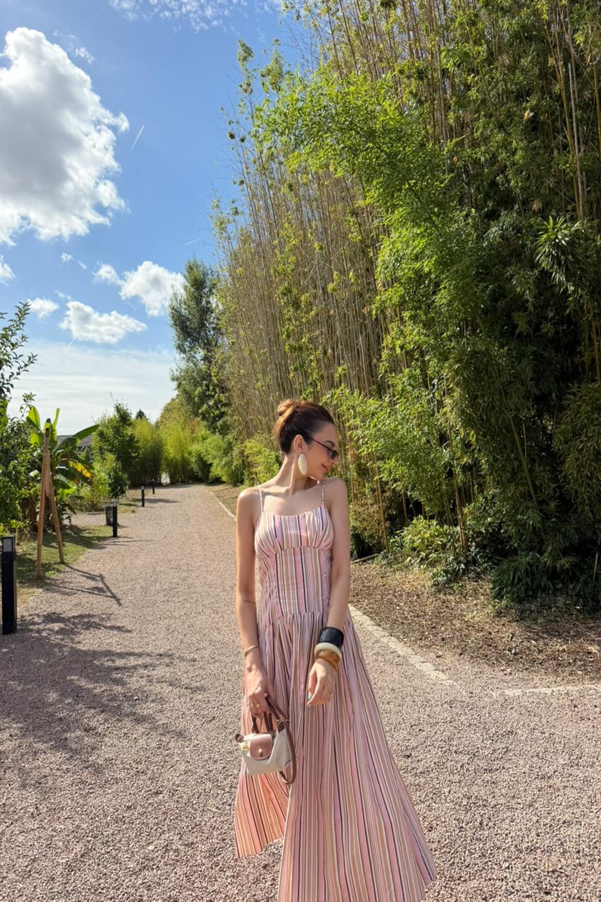 Nitibha Kaul in Sora Stripe Sundress