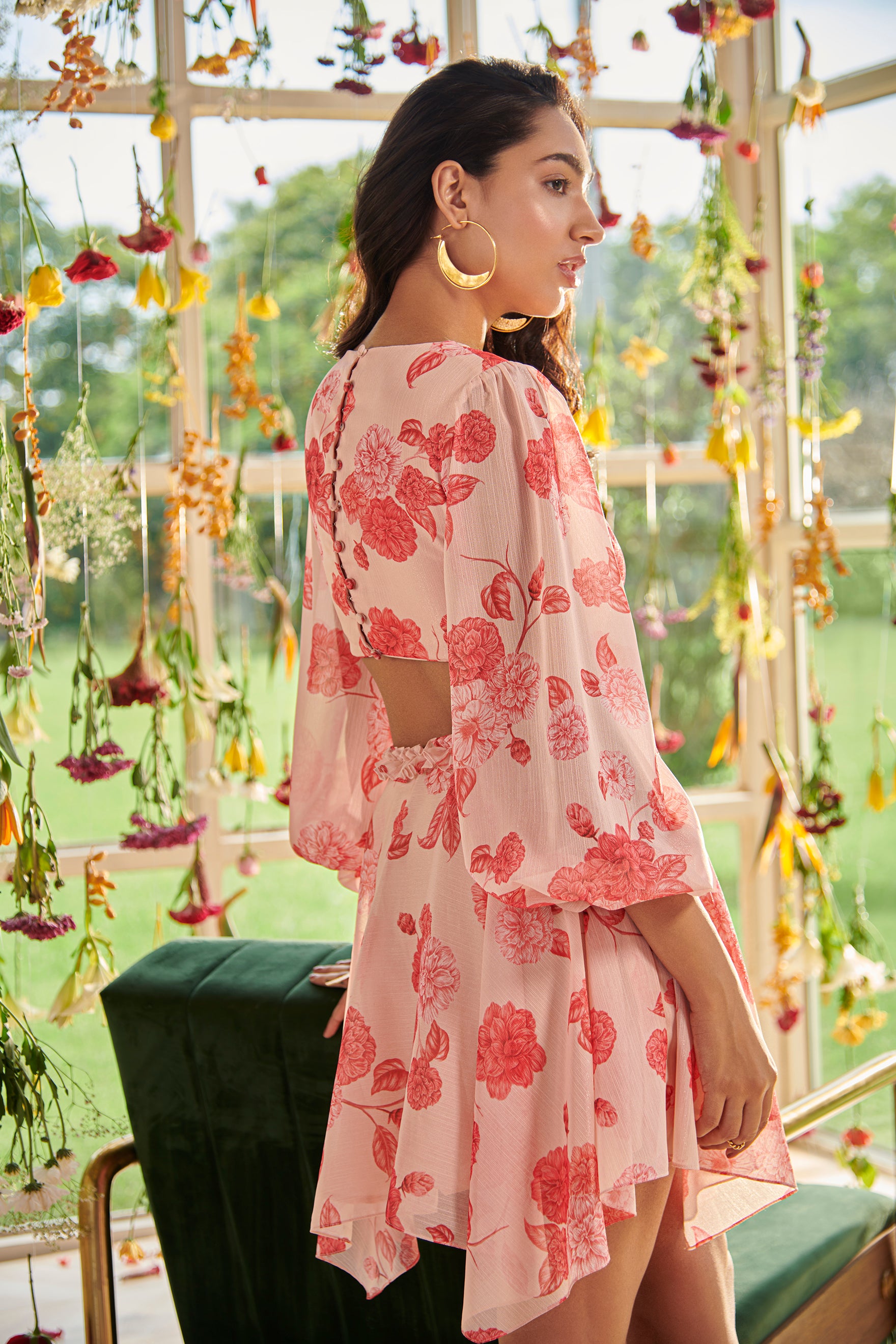 CAMELLIA ASYMMETRIC CUT OUT DRESS