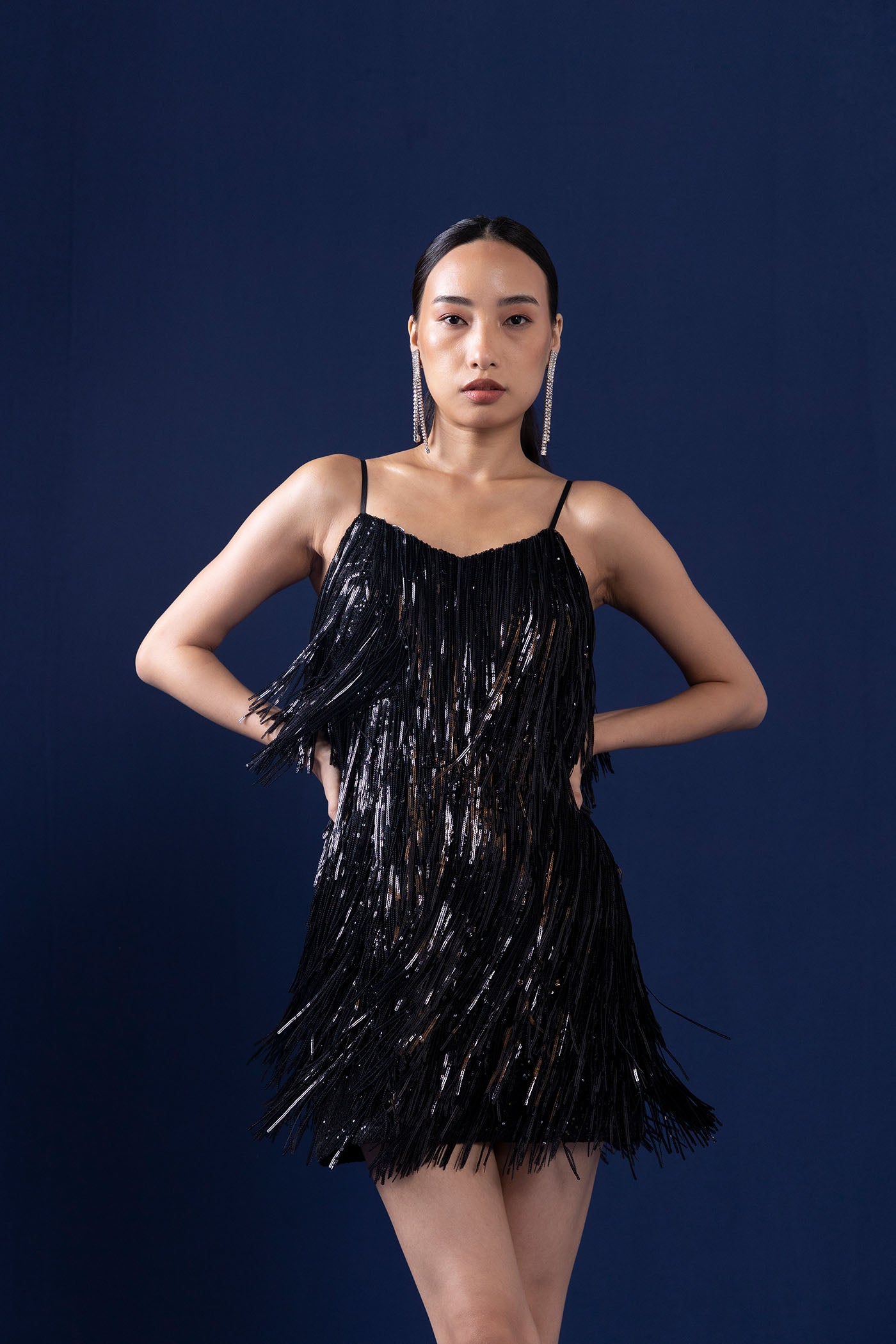 Marilyn Black Fringe Dress