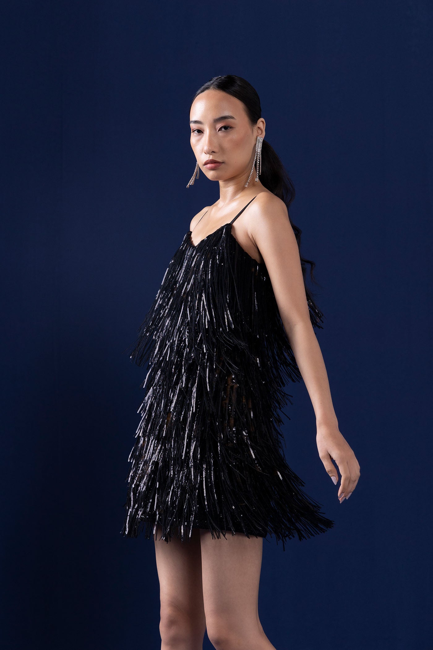 Marilyn Black Fringe Dress