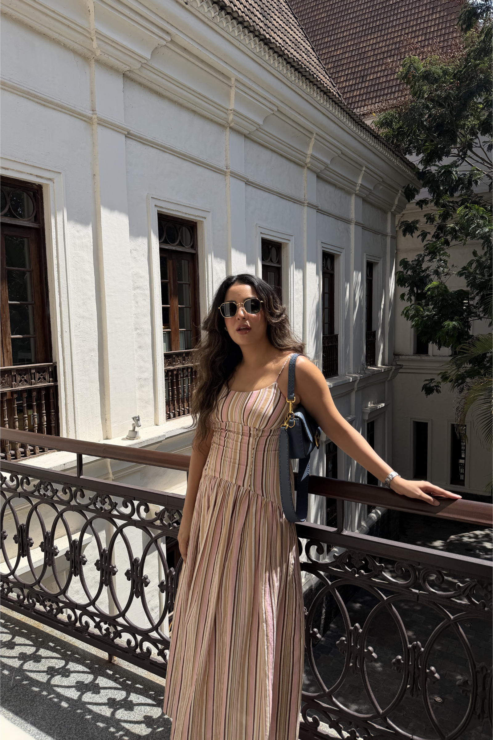 Malvika Rallan in Sora Stripe Sundress