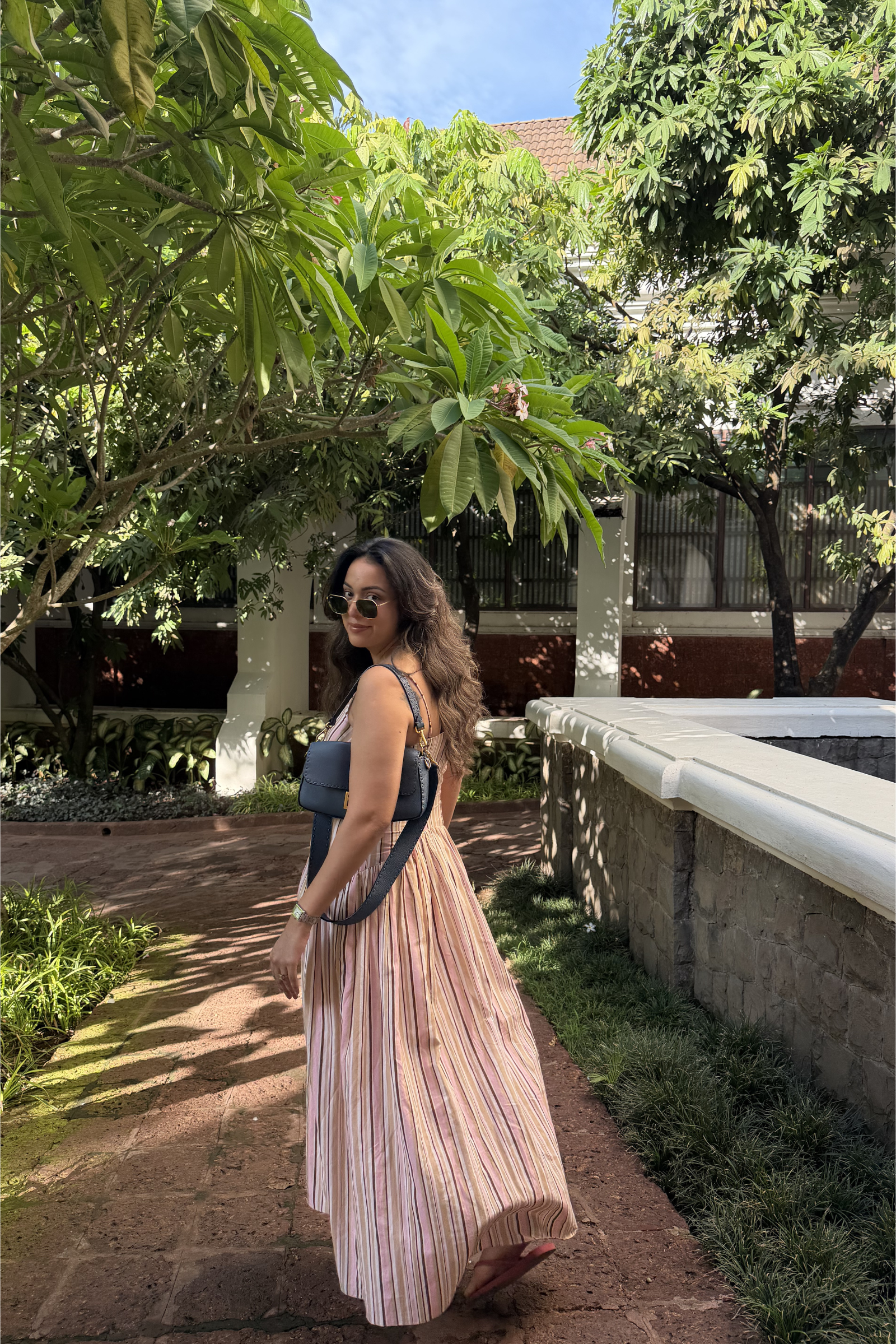 Malvika Rallan in Sora Stripe Sundress
