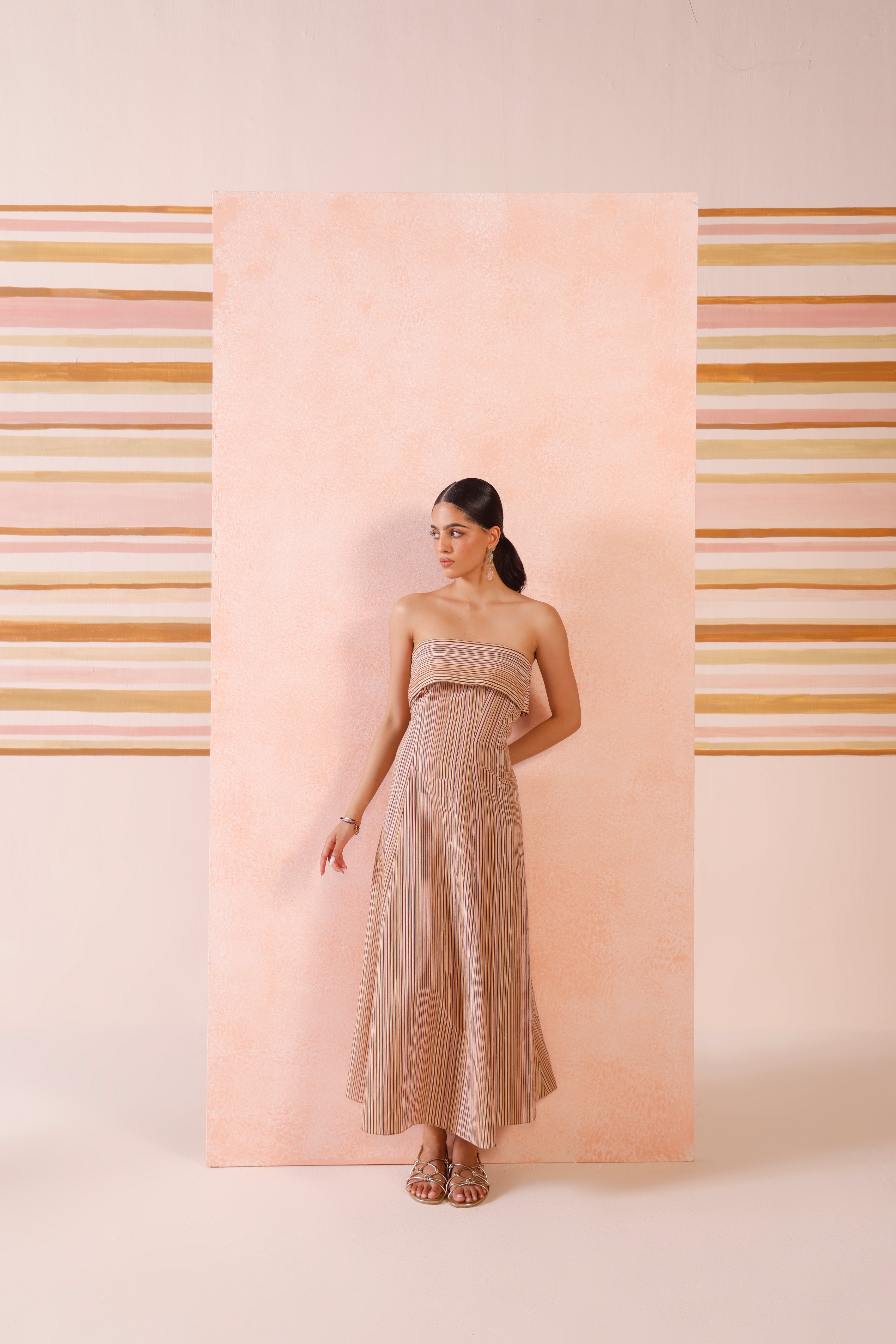 Aira Stripe Midi Dress