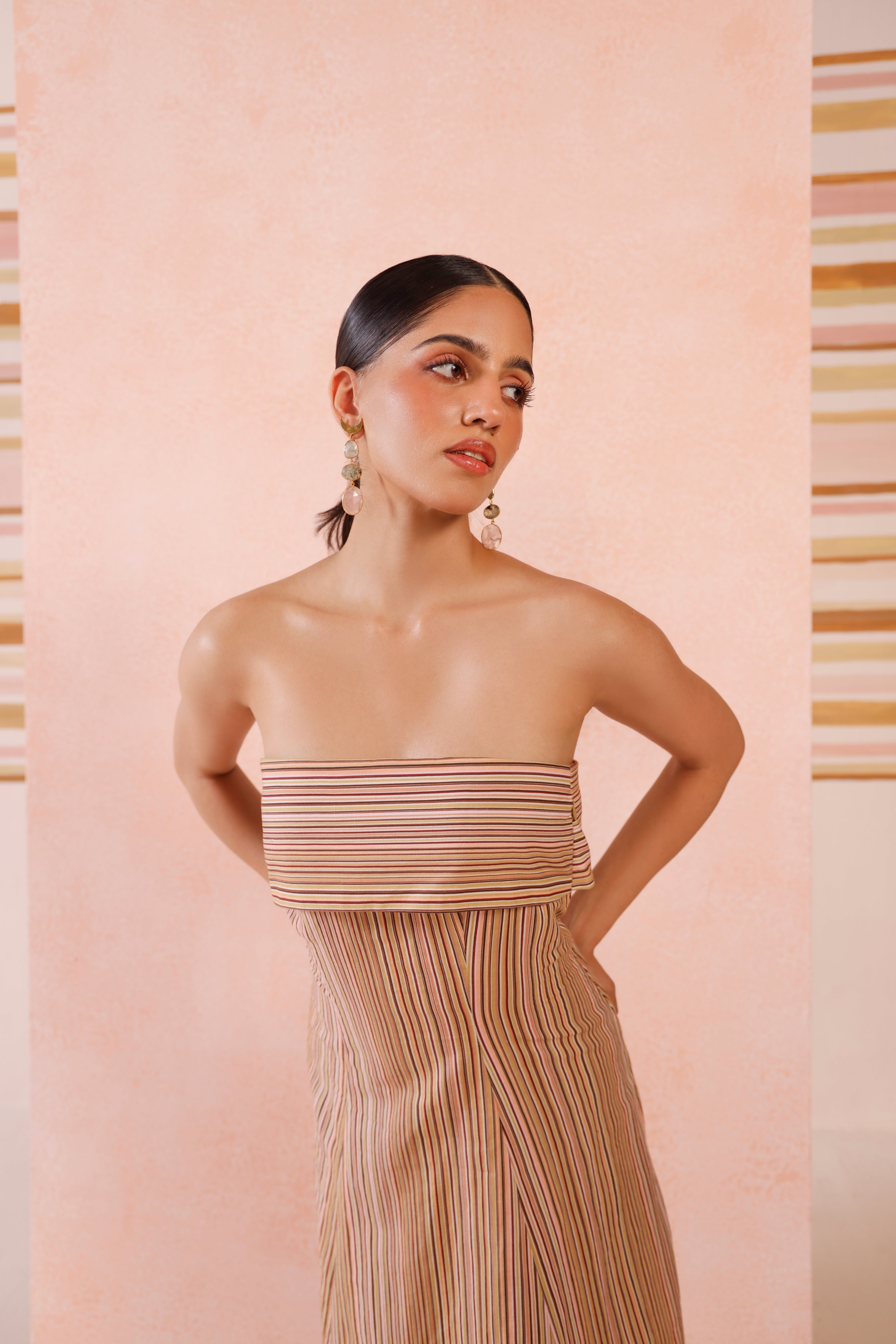 Aira Stripe Midi Dress