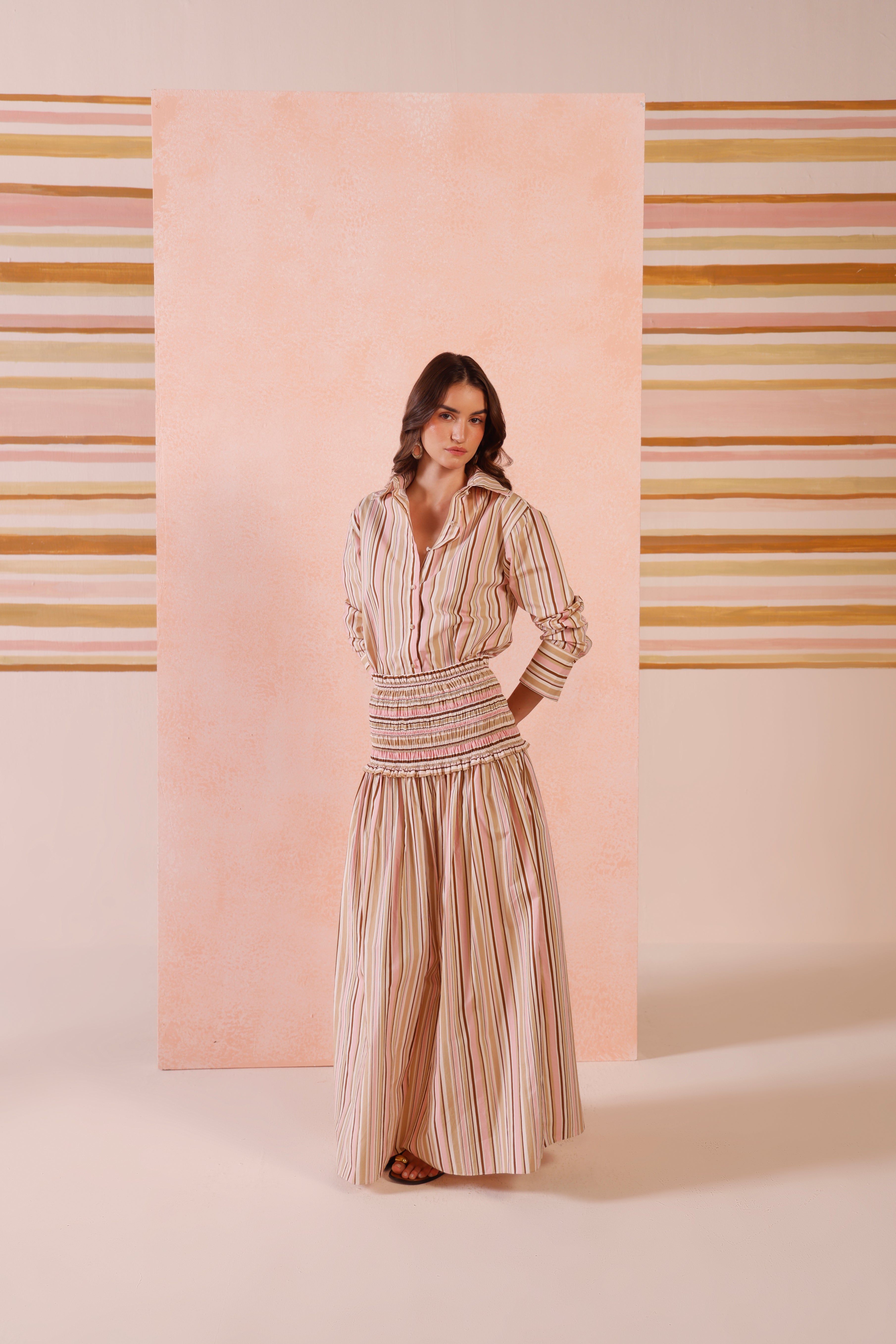 Sora Stripe Shirt Set