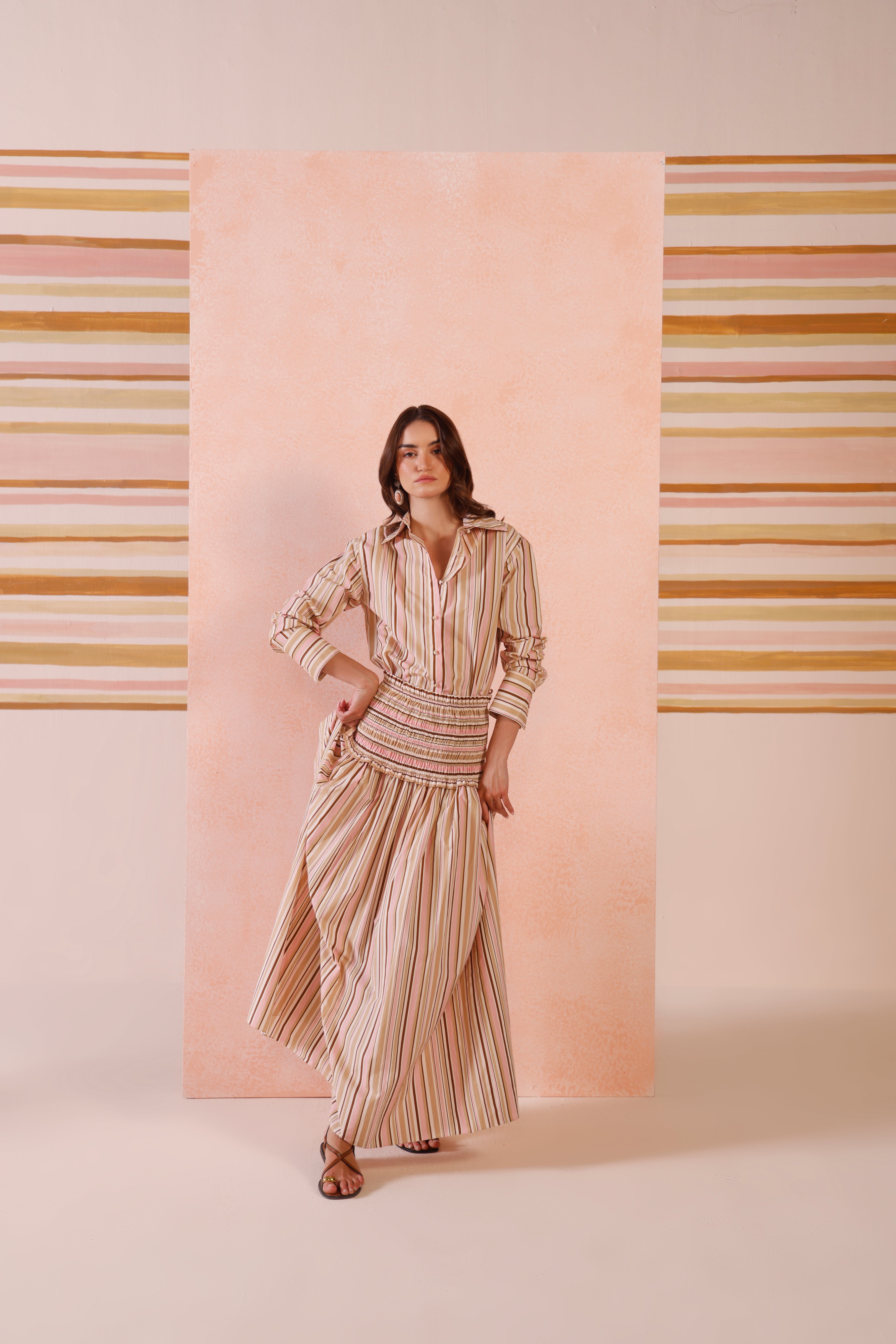 Sora Stripe Shirt Set