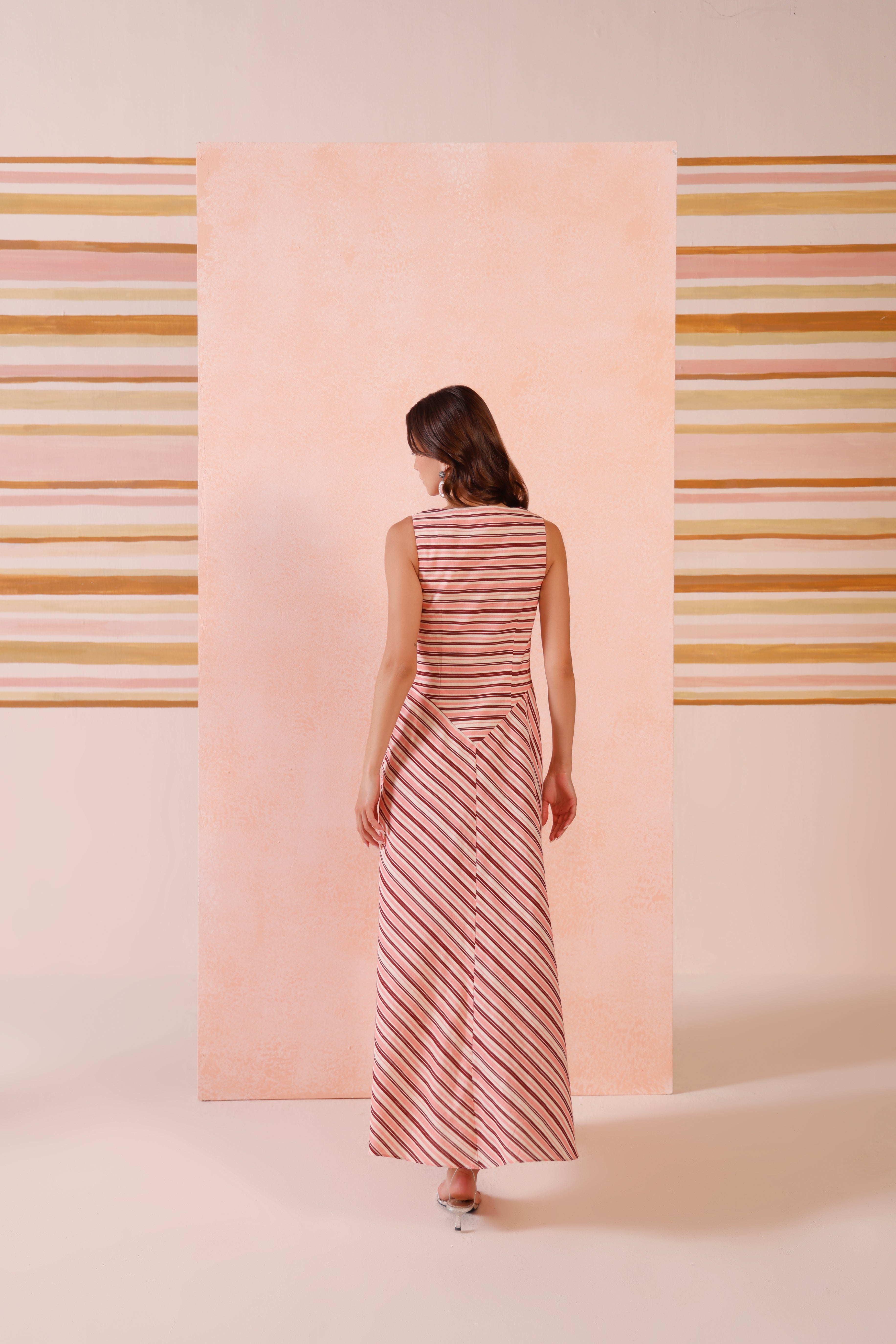 Zia Stripe Cowl Dress