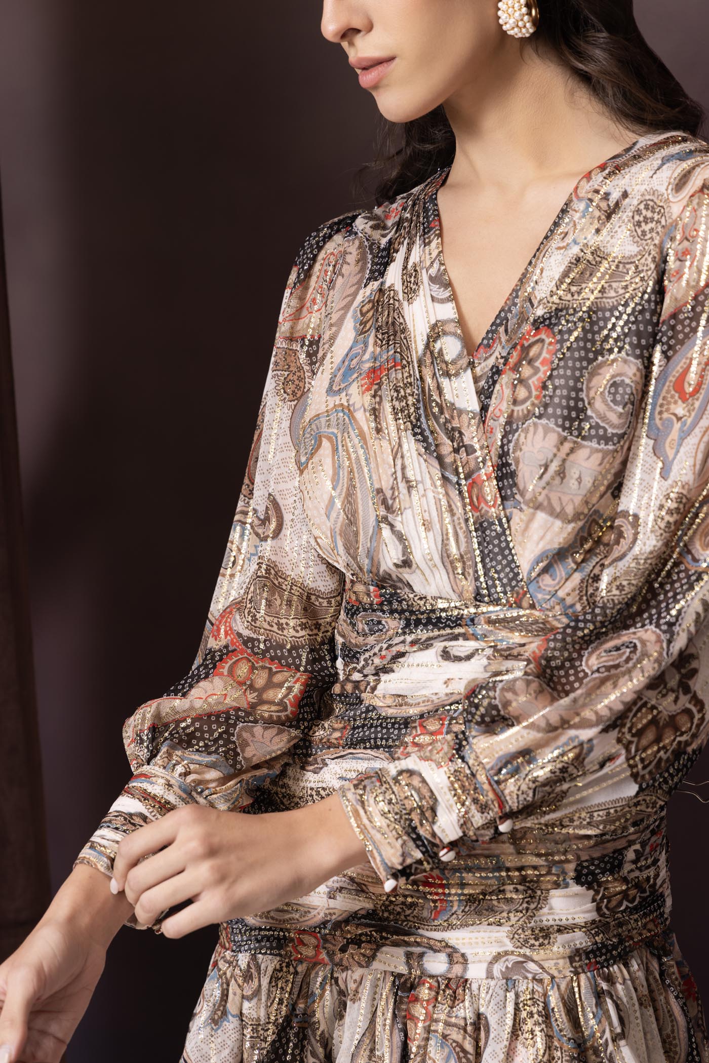 Verona Paisley Draped Dress