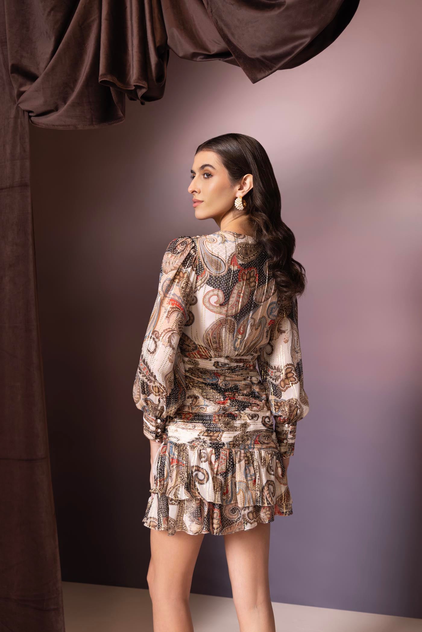 Verona Paisley Draped Dress