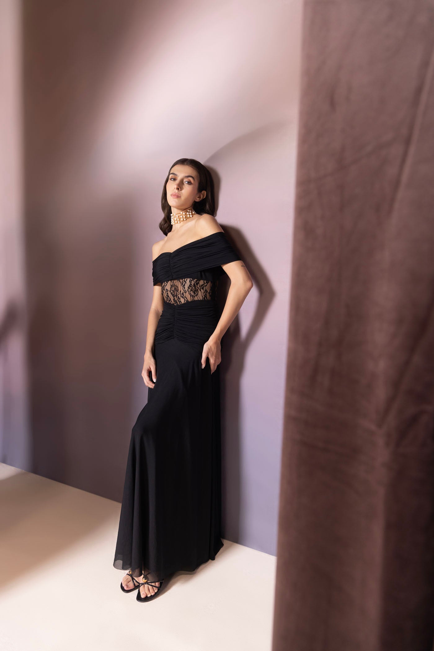 Evelyn Lace Maxi Dress