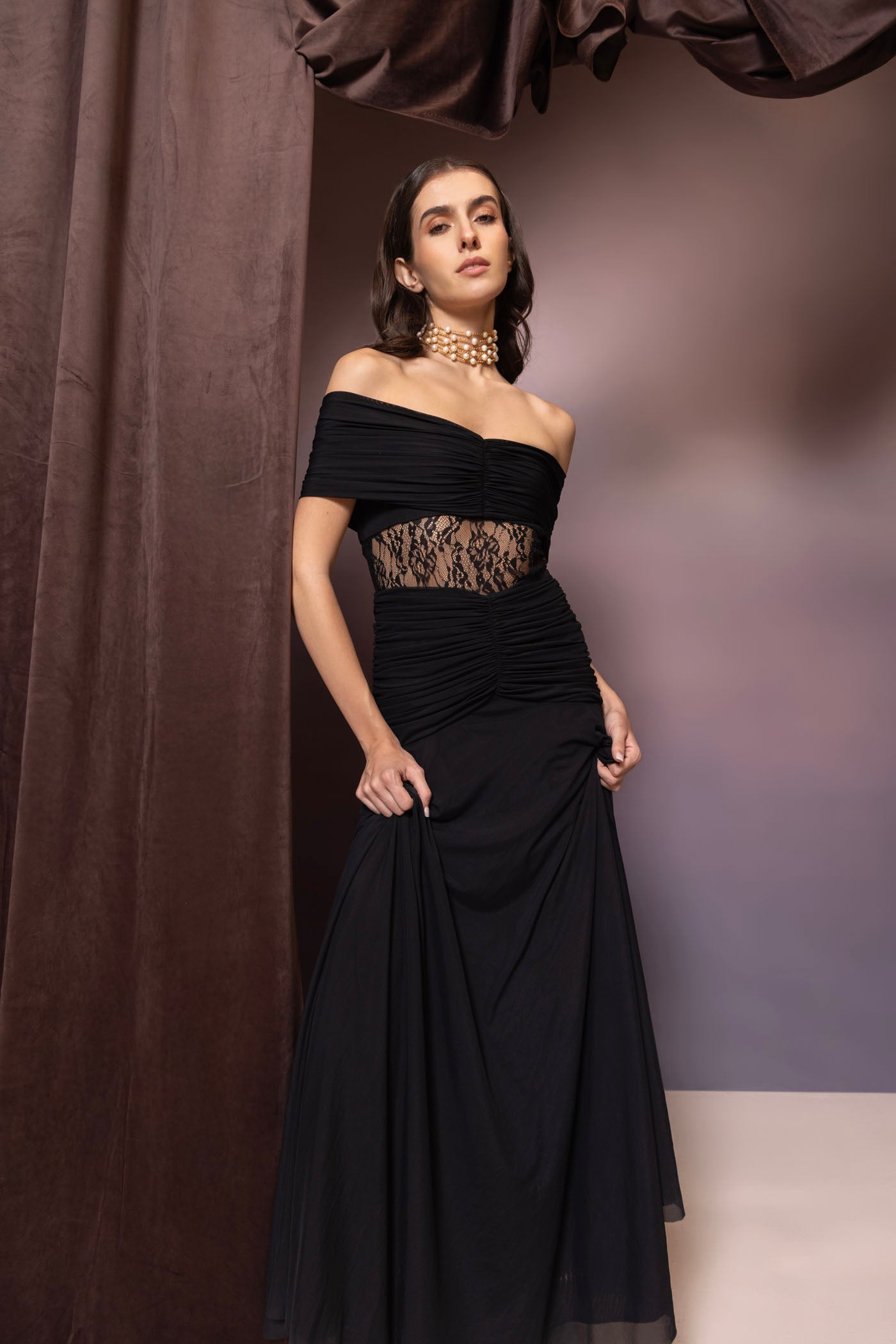 Evelyn Lace Maxi Dress