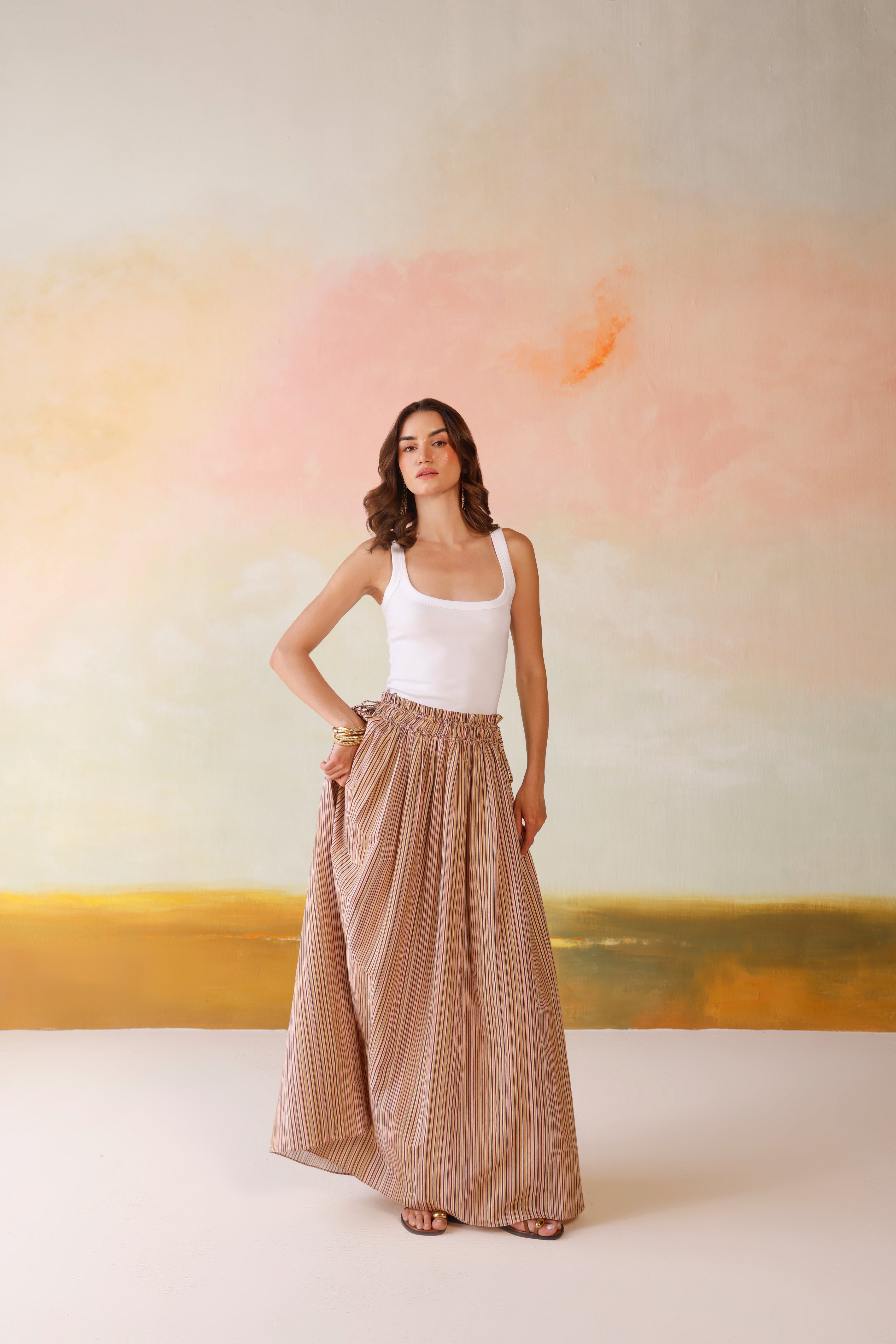Aira Stripe Maxi Skirt